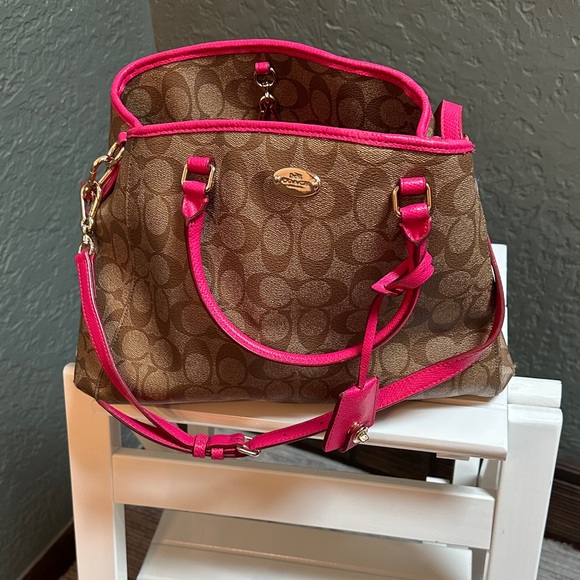 Coach Brown and Pink Shoulder Bag - Picture 1 of 6